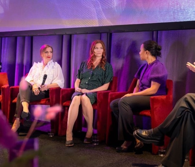 Panelsamtal Slow fashion gala 2024 Medveten Konsumtion Maria Soxbo, Jennie Grute, Alice Bah Kuhnke Susanne Nilsson