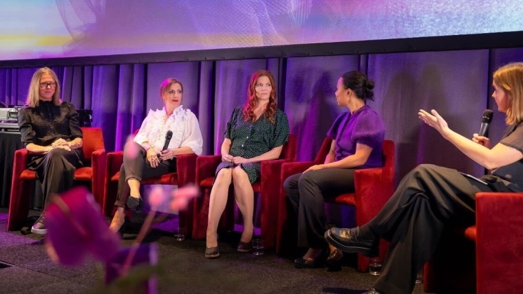 Panelsamtal Slow fashion gala 2024 Medveten Konsumtion Maria Soxbo, Jennie Grute, Alice Bah Kuhnke Susanne Nilsson